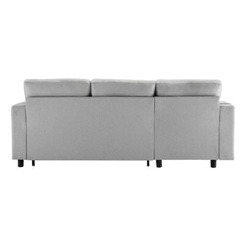 Canapé Convertible 219,5x142,5 Cm En Lin Gris