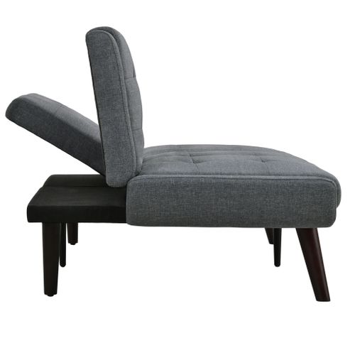 Canapé Convertible 146 Cm En Tissu Lin Gris