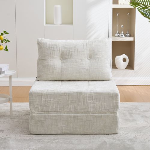 Chauffeuse 79x180x18 Cm En Chenille Beige