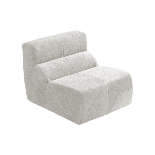 fauteuil fixe 94x110x79 Cm En Velours Blanc, Fauteuil D'appoint Ergonomique Et Compact