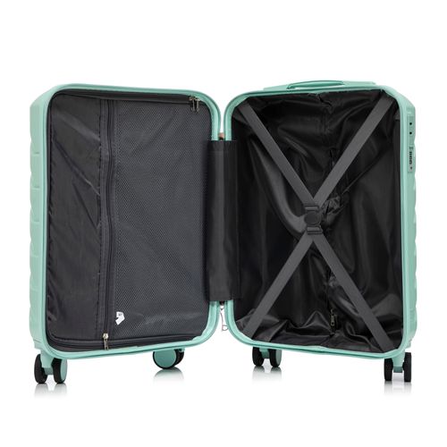 Set Valises 19" + Trousse 14" En Abs Étanche, Roulettes 360° Silencieuses, Vert Menthe