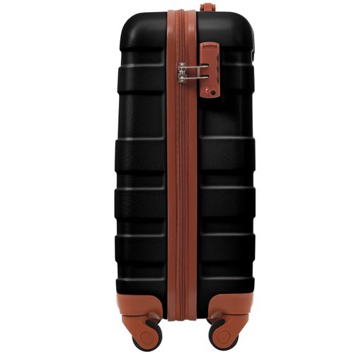 Valise Cabine Rigide 39,5 X 23 X 58,5 Cm En Abs Noir, 4 Roues 360° Silencieuses Et Serrure Tsa
