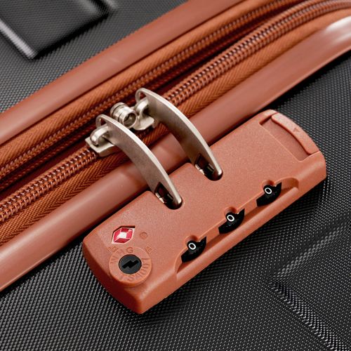 Valise Cabine Rigide 39,5 X 23 X 58,5 Cm En Abs Noir, 4 Roues 360° Silencieuses Et Serrure Tsa