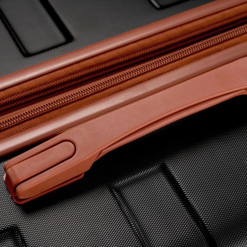 Valise Cabine Rigide 39,5 X 23 X 58,5 Cm En Abs Noir, 4 Roues 360° Silencieuses Et Serrure Tsa