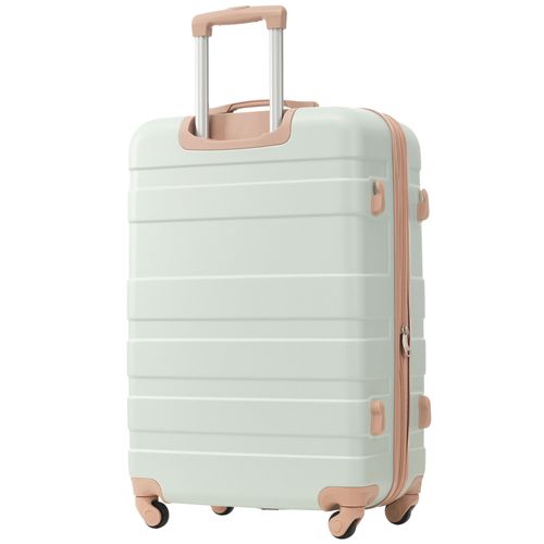 Valise Rigide 44,5x27,5x68 Cm Abs Vert, Extension 3-5 Cm, Cadenas Tsa, 4 Roues Silencieuses