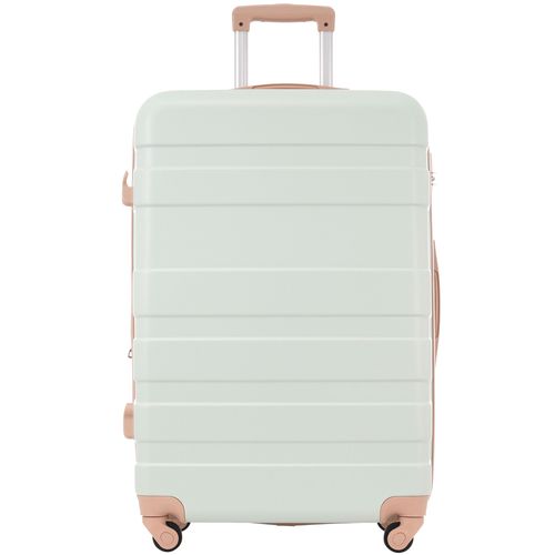 Valise Rigide 44,5x27,5x68 Cm Abs Vert, Extension 3-5 Cm, Cadenas Tsa, 4 Roues Silencieuses