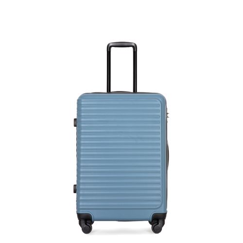 Valise Rigide Abs Bleu 4 Roues Silencieuses, Poignée Télescopique 3 Positions Et Serrure Tsa