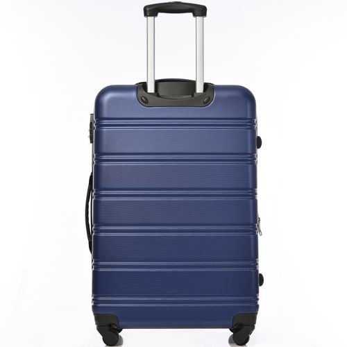 Valise Rigide 74,5x50,5x31,5 Cm Abs Bleu, Extensible +25%, Poignée Télescopique 3 Positions