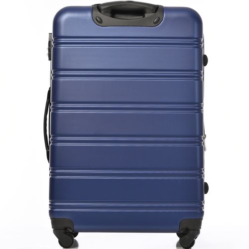 Valise Rigide 74,5x50,5x31,5 Cm Abs Bleu, Extensible +25%, Poignée Télescopique 3 Positions
