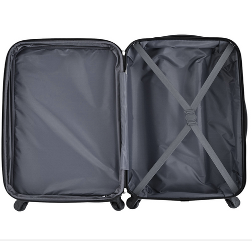 Valise Rigide 74,5x50,5x31,5 Cm Abs Bleu, Extensible +25%, Poignée Télescopique 3 Positions