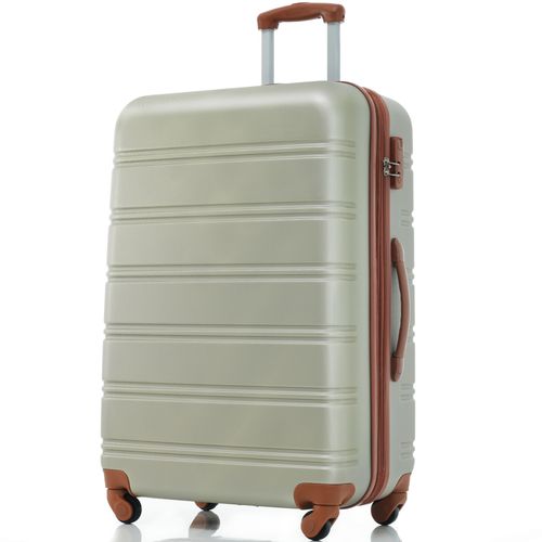 Valise Rigide 74,5x50,5x31,5 Cm Abs Vert, Roulettes 360° Silencieuses, Poignée 3 Hauteurs