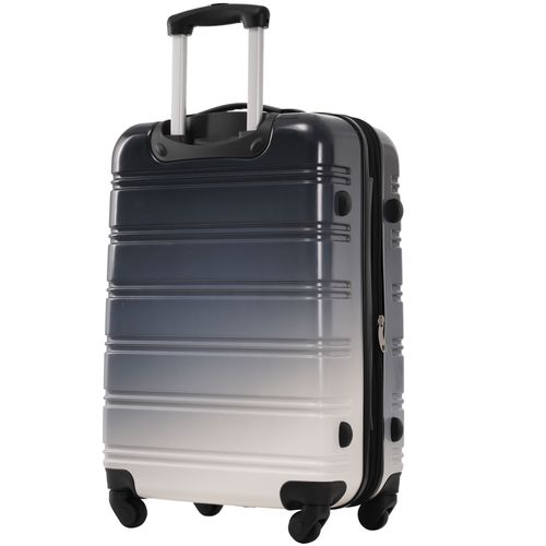 Valise Rigide 41,5x27,5x59 Cm En Abs, Dégradé Noir‑gris, Roues 360° Silencieuses
