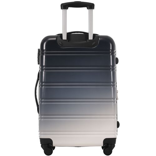 Valise Cabine Rigide 34,5x23x47 Cm Abs Gris-noir, 4 Roues 360° Silencieuses, Serrure à Code