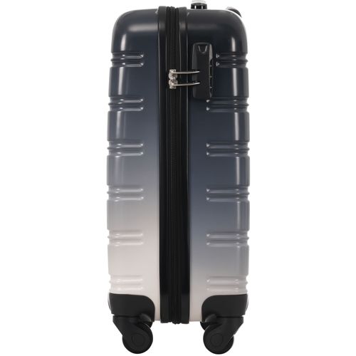 Valise Cabine Rigide 34,5x23x47 Cm Abs Gris-noir, 4 Roues 360° Silencieuses, Serrure à Code