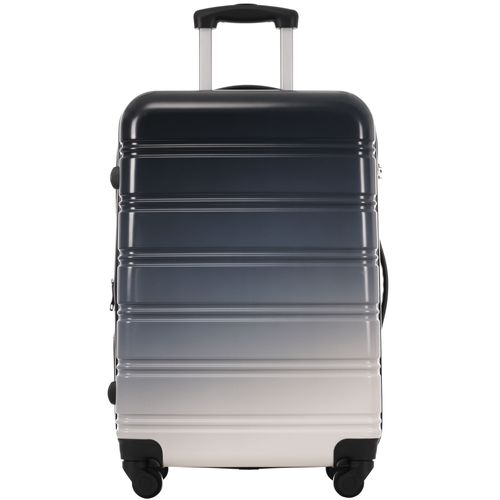 Valise Cabine Rigide 34,5x23x47 Cm Abs Gris-noir, 4 Roues 360° Silencieuses, Serrure à Code