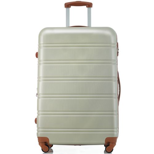 Valise Rigide 65x44,5x27,5 Cm En Abs Vert, 4 Roulettes 360°, Poignée 3 Positions, Serrure Code