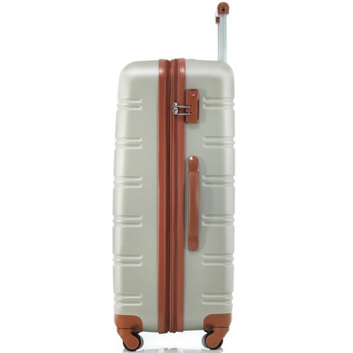 Valise Rigide 65x44,5x27,5 Cm En Abs Vert, 4 Roulettes 360°, Poignée 3 Positions, Serrure Code