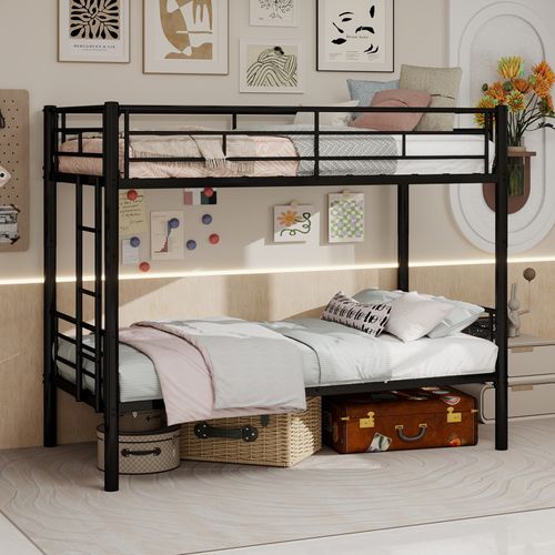 Lit Superposé 190x90cm Avec Structure En Métal Et Accès Sécurisé