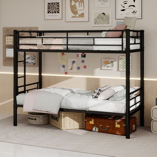 Lit Superposé 190x90cm Avec Structure En Métal Et Accès Sécurisé