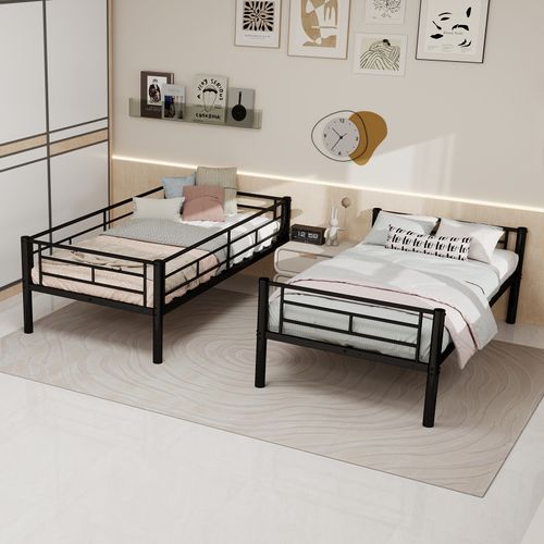 Lit Superposé 190x90cm Avec Structure En Métal Et Accès Sécurisé