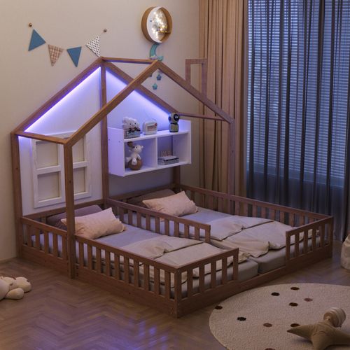 Lit Superposé 90x200 Cm Avec Structure En Bois Design Maison