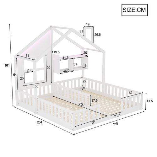 Lit Superposé 90x200 Cm Avec Structure En Bois Massif Design Maison