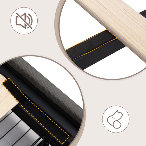 Lit Double 140x200 Cm Avec Tête De Lit Rembourrée Et LED Intégrées