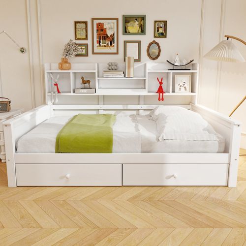 Canapé-lit 90x200 Cm Avec Structure En Bois Blanc