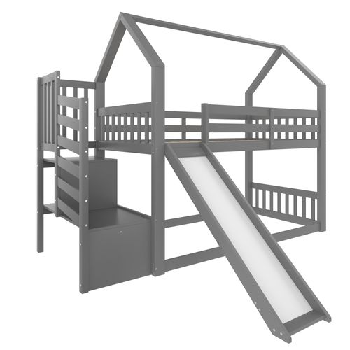 Lit Superposé 90x200 Cm Avec Design De Maison Et Rangement