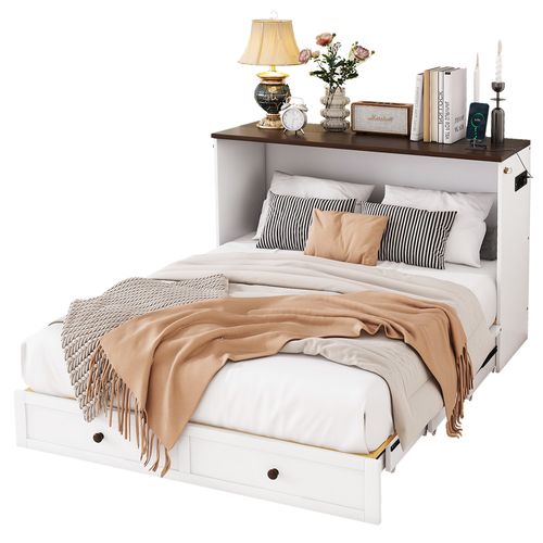 Lit Coffre 140x200 Cm Avec Espace De Rangement Et USB Intégré