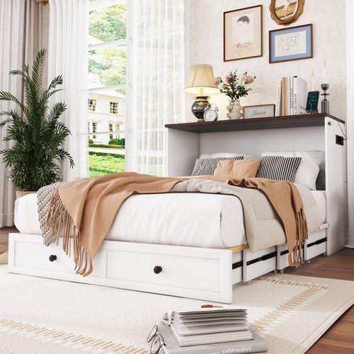 Lit Coffre 140x200 Cm Avec Espace De Rangement Et USB Intégré