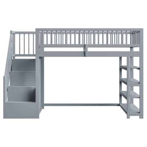 Lit Mezzanine 90x200 Cm Avec Espace De Rangement Intégré Et Sécurité Renforcée