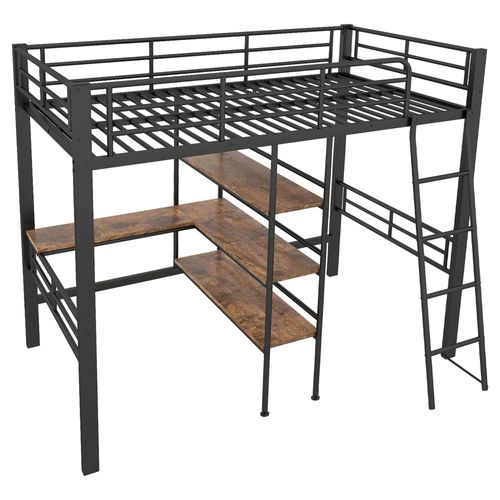 Lit Superposé 90x200 Cm Avec Bureau Et Rangements Intégrés