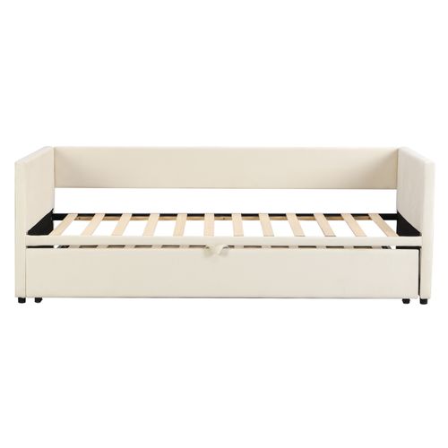 Canapé-lit 90x200 Cm Avec Structure Extensible Beige