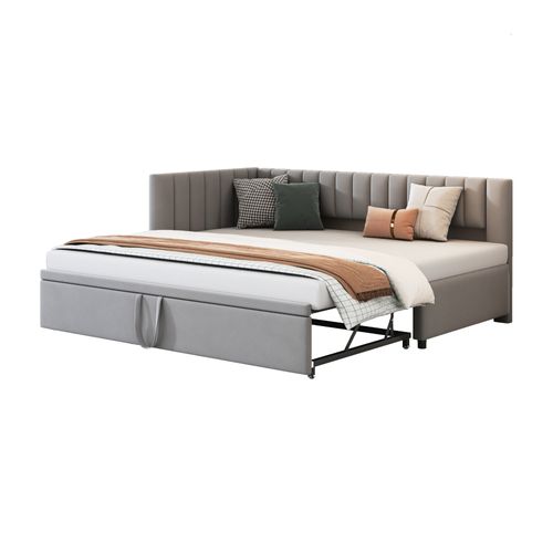 Lit Gigogne 90x200 Cm Avec Gris