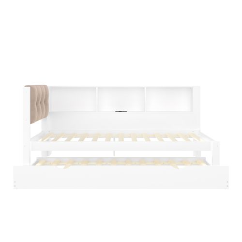 Lit Gigogne 90x200 Cm Avec  Couchage Extensible Blanc