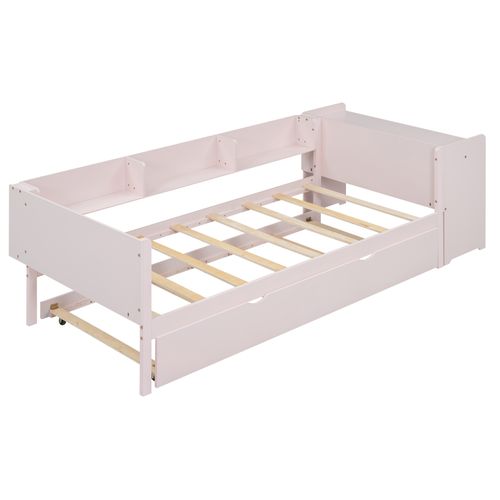 Lit Simple 90x200 Cm Avec Lit Gigogne Rose