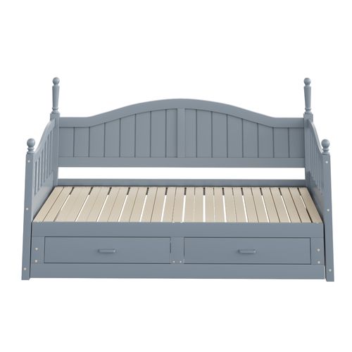 Canapé-lit 90x190 Cm Avec Structure En Bois Gris