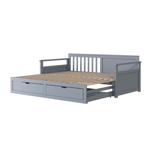 Lit Simple 90x190 Cm Avec Structure Extensible 180x190 Gris