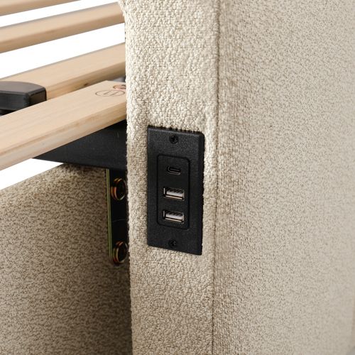 Canapé-lit 90x190 Cm Avec Couchage Extensible 180x190 Cm Chenille Beige