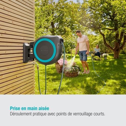 Dévidoir Automatique Mural Gardena Rollup Xl 35 M Bleu