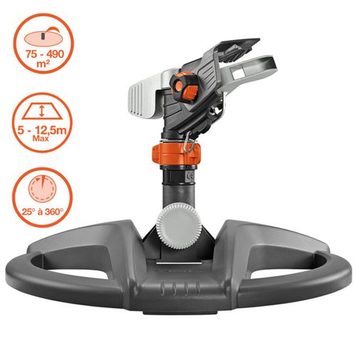 Arroseur-canon Traîneau Premium – Portée Réglable 12.5m Max – Superficie Max 490 M²