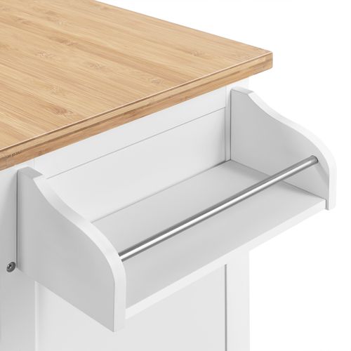 Desserte Cuisine Roulettes Chariot Meuble Cuisne Salle à Manger Multi Rangement Blanc