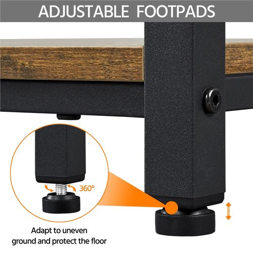 Porte-manteau En Bois Et Métal Avec Étagère à Chaussures à 3 Niveaux, Brun Rustique Et Noir