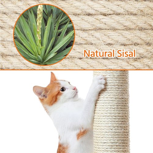 Arbre à Chat Multiniveau Avec Poteaux En Sisal, Perchoir, Panier Et Boule à Clochette, Noir