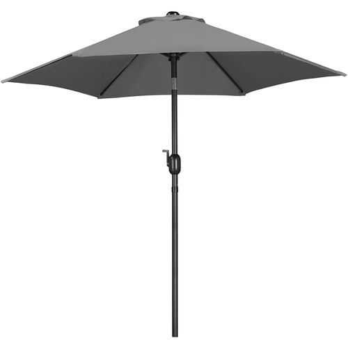 Parasol De Jardin Extérieur à 6 Baleines 230 Cm Gris