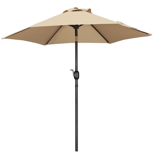 Parasol De Jardin Extérieur à 6 Baleines 230 Cm Taupe