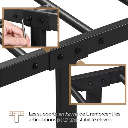 Lit Simple Cadre De Lit En Métal Assemblage Simple 90x200 Cm