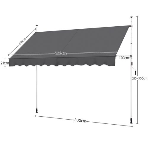 Store Banne Manuel Avec Manivelle Auvent Rétractable 300 X 120 Cm