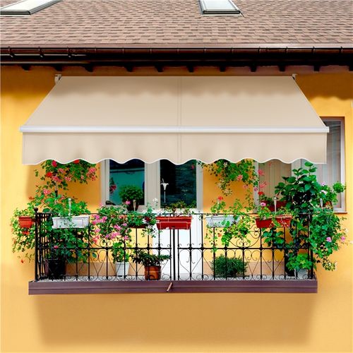 Store Banne De Balcon Auvent Rétractable 250 X 200 Cm Beige